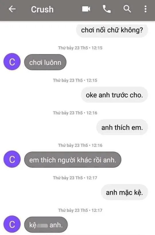 Nối từ &quot;phũ&quot; như crush