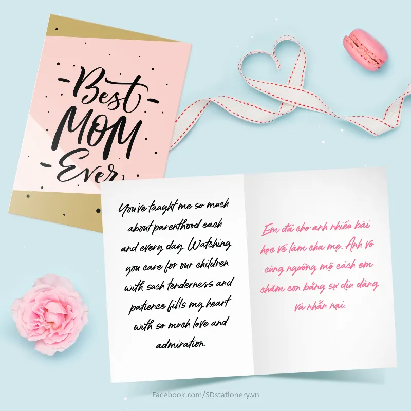 Thiệp khen ngợi vợ là người mẹ tuyệt vời