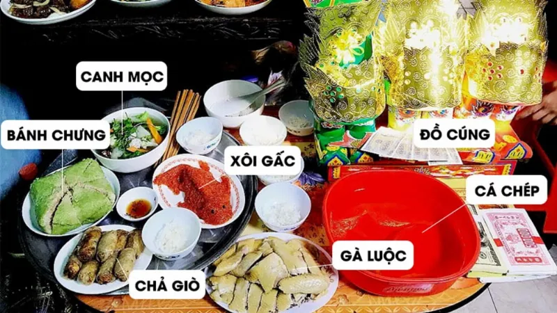 Mâm cúng ông Công ông Táo