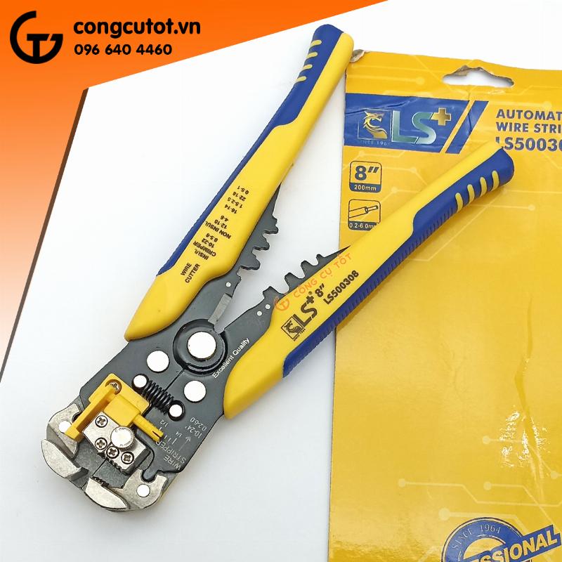 Minh họa cách sử dụng kìm tuốt dây điện tự động.