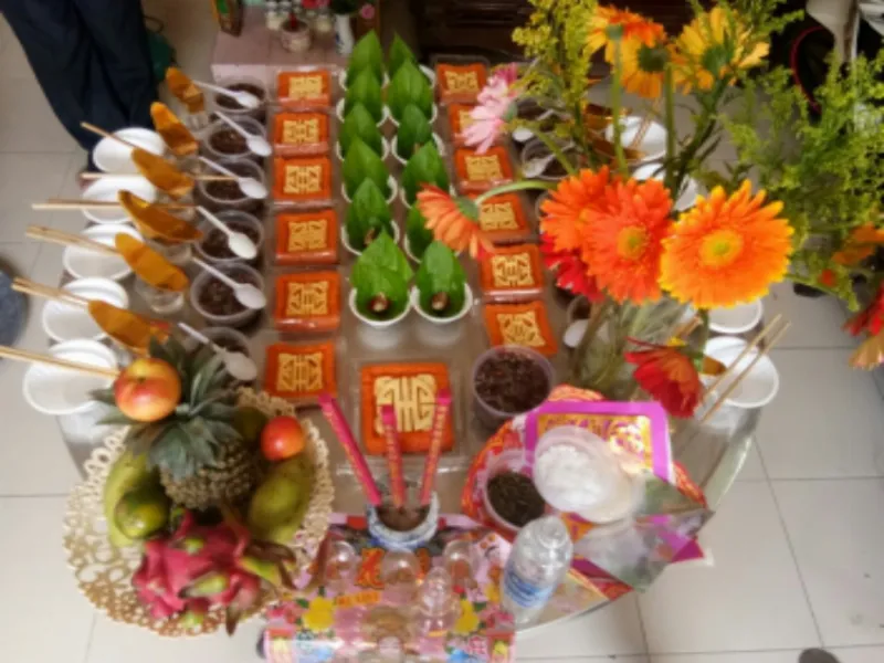 Mâm cúng thôi nôi đầy đủ