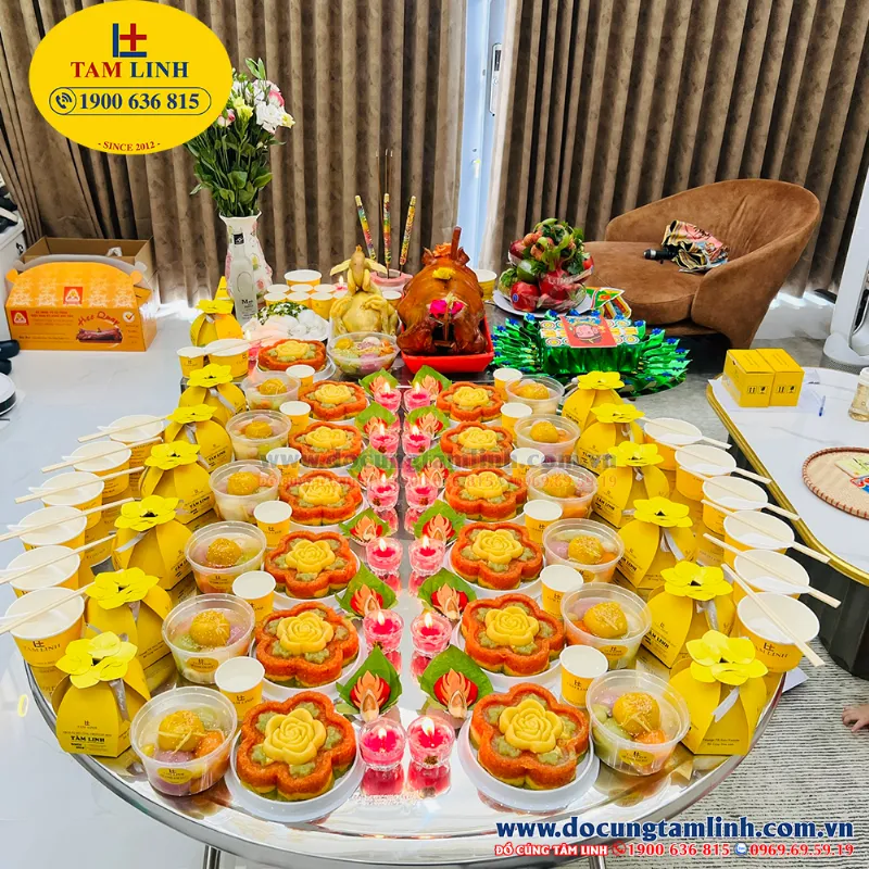 Mâm cúng thôi nôi đầy đủ lễ vật