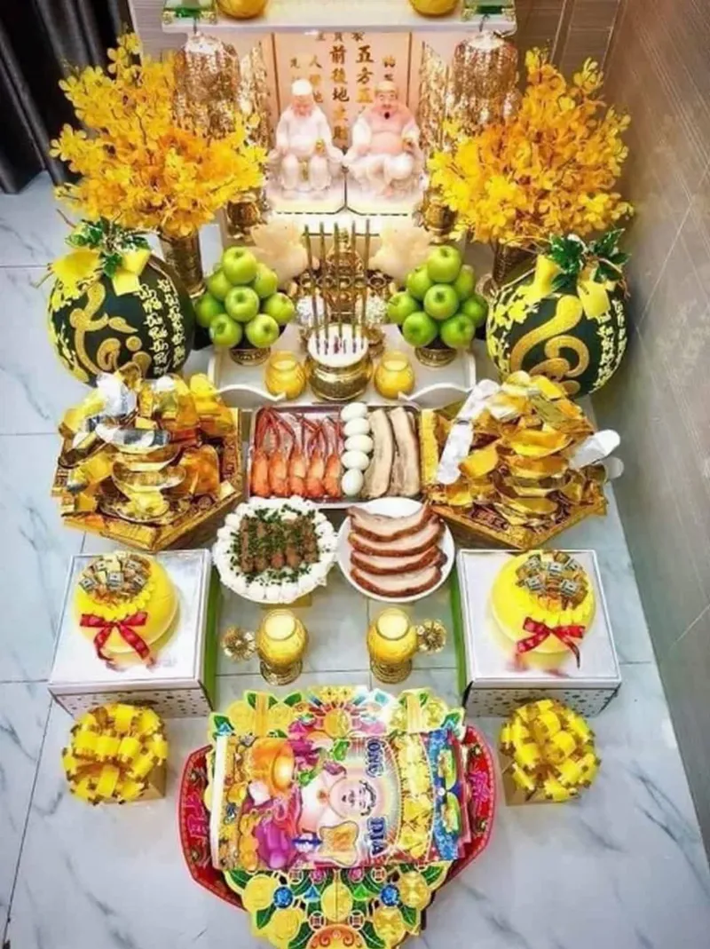 Mâm cúng ông Táo, ông Thần Tài, ông Địa