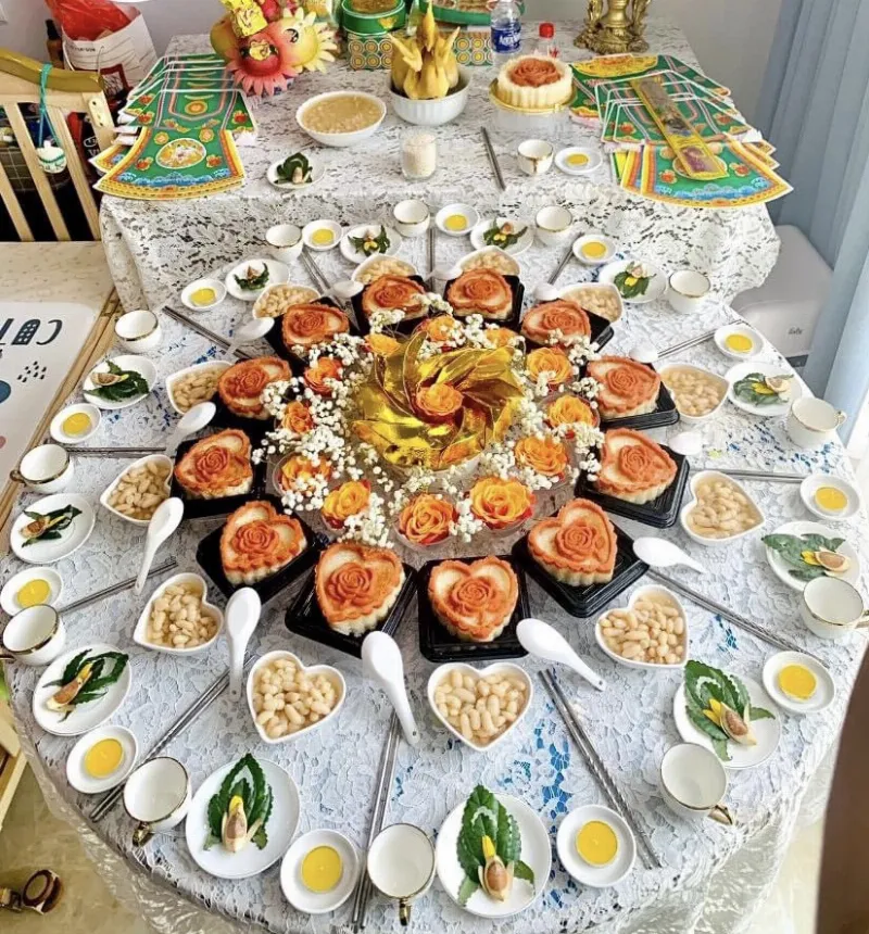 Mâm cúng thôi nôi bé trai