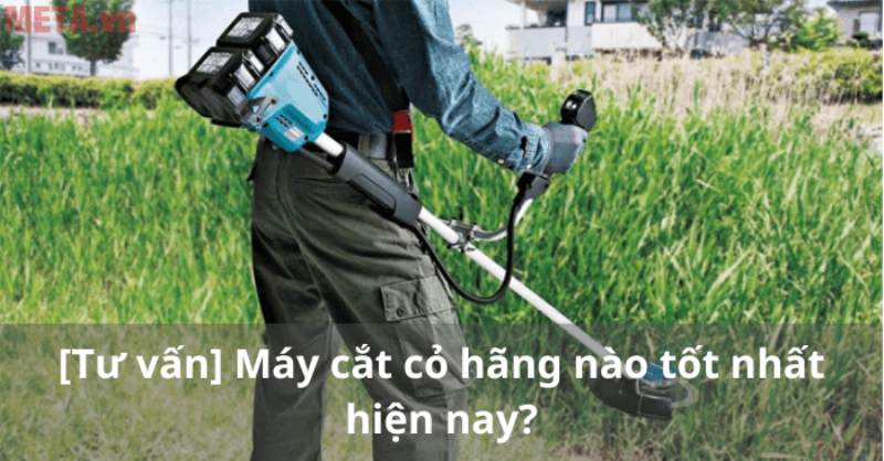 Hình ảnh một người đang sử dụng máy phát cỏ Husqvarna để cắt tỉa cỏ ven đường, tập trung vào tính hiệu quả và sự thoải mái.