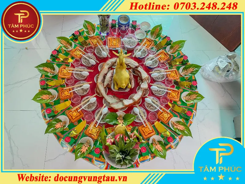 mâm cúng thôi nôi cho bé trai miên nam đơn giản