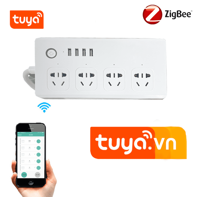 Minh họa ổ cắm điện đa năng với nhiều loại chân cắm khác nhau có thể kết nối được