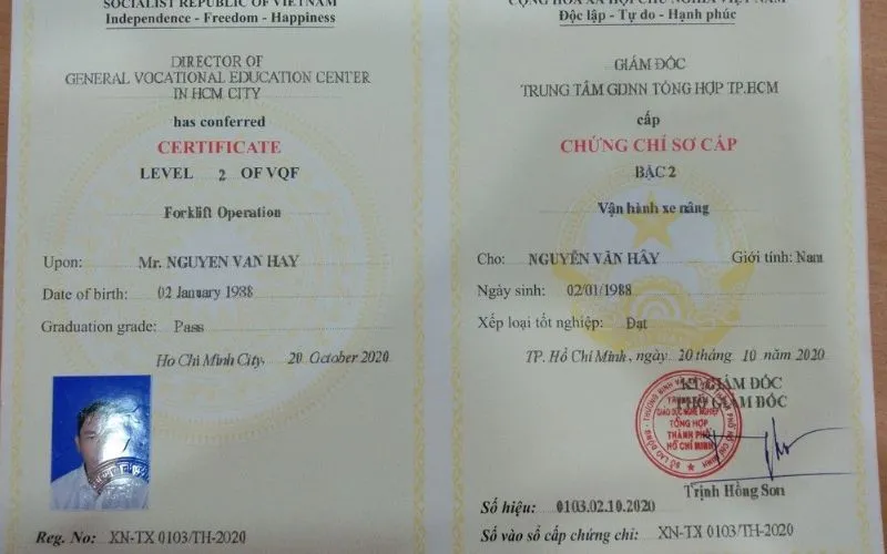 Qua chữ ký phân biệt chứng chỉ xe nâng thật hay giả