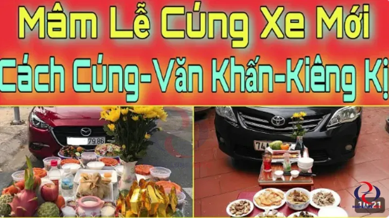 Chuẩn bị lễ vật cúng xe nâng