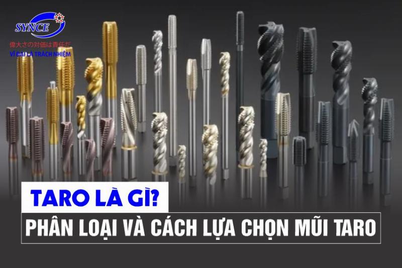 Mũi taro xoắn với ký hiệu kích thước và tiêu chuẩn được khắc trên thân