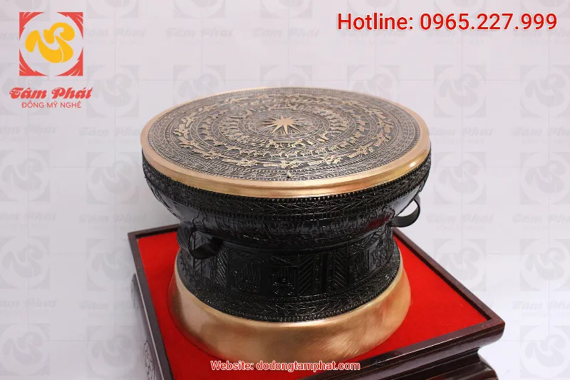Trống đồng 60cm hoa văn tinh xảo