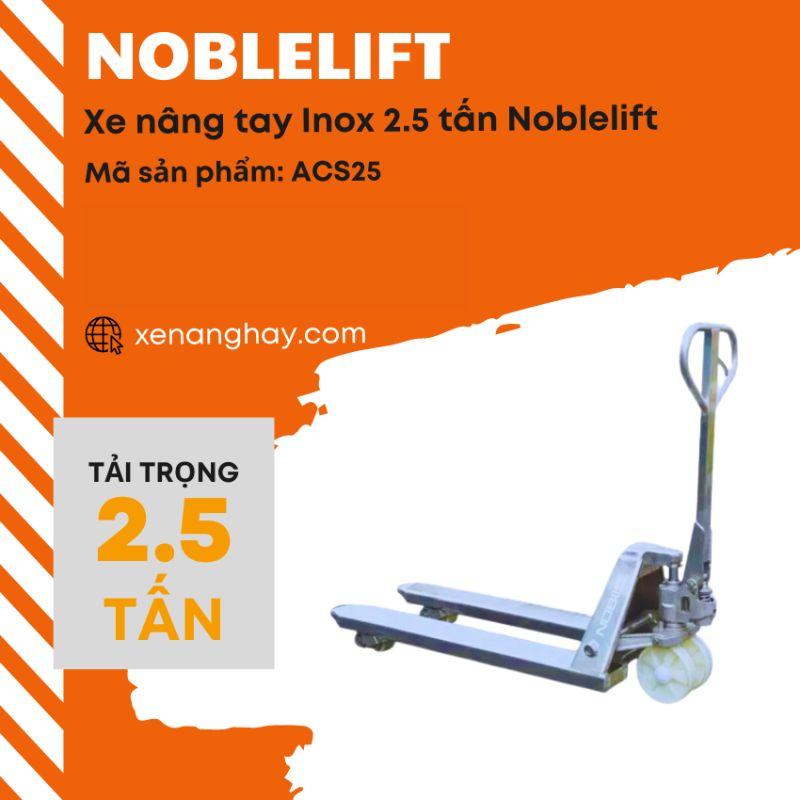 Xe nang tay inox dang hoat dong trong moi truong nha may che bien thuc pham